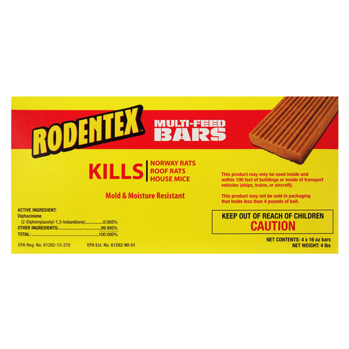 CENTRAL LIFE SCIENCE 100513318 Rodentex Multi-Feed Control Bars pack of 4