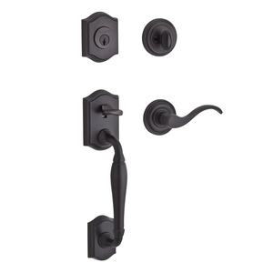 Single Cylinder Westcliff Handleset Right Hand Curve Lever and Traditional Round Rose with 6AL Latch and Dual Strike Venetian Bronze Finish