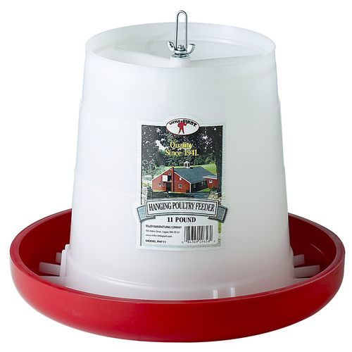 Poultry Feeder, 11 lb Capacity, Plastic Red