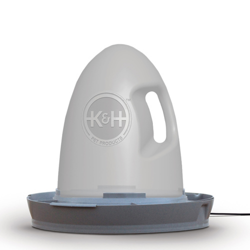 K & H PET PRODUCTS 100213015 K&H Heated Poultry Waterer - 2.5 Gallons - Gray - 60 Watts