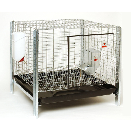 Rabbit Hutch Kit, 24 in W, 24 in D, 16 in H, Steel, Galvanized