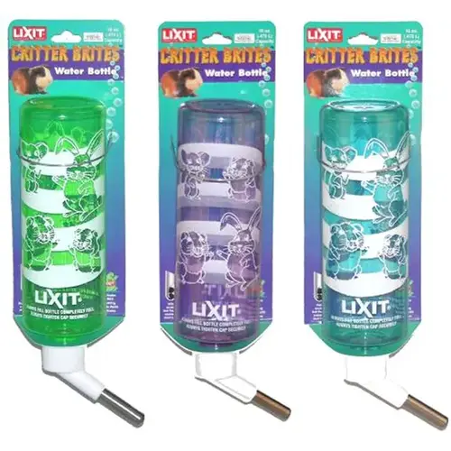 Lixit Animal Care Prod CBB-4 Critter Brites Water Bottle 4oz Assorted