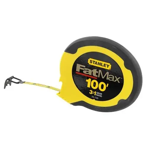 Tape Measure Reel FATMAX 100ft x 3/8" Yellow/Black ABS with Yellow Steel Tape Polymer (Blade)