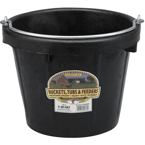 Pail 8-Quart Rubber Black