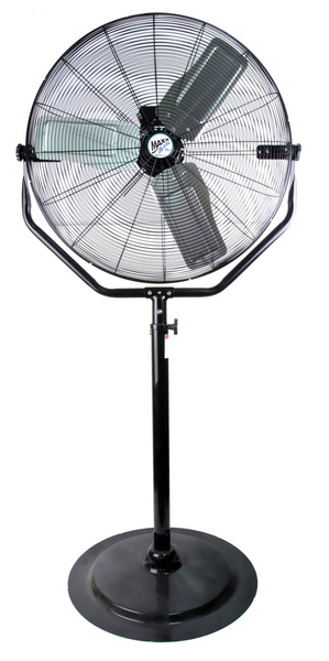 MaxxAir HVPF30/YOKE HVPF 30 YOKE High-Velocity Pedestal Fan, 120 V, 1.65 A, 360 deg Sweep, 30 in Dia Blade, Black