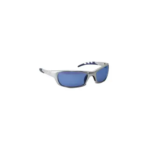 Lightweight Safety Glasses, Universal, Ice Blue Lens, Silver Frame