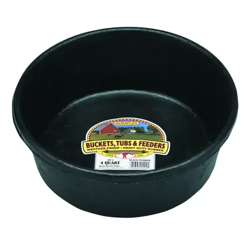 Feeder Pan DuraFlex 4 qt For Livestock Black