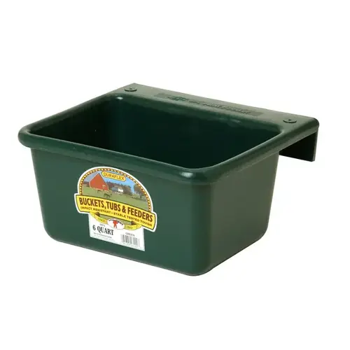 Hook Over Feeder, 6 qt Volume, DuraFlex Plastic, Green