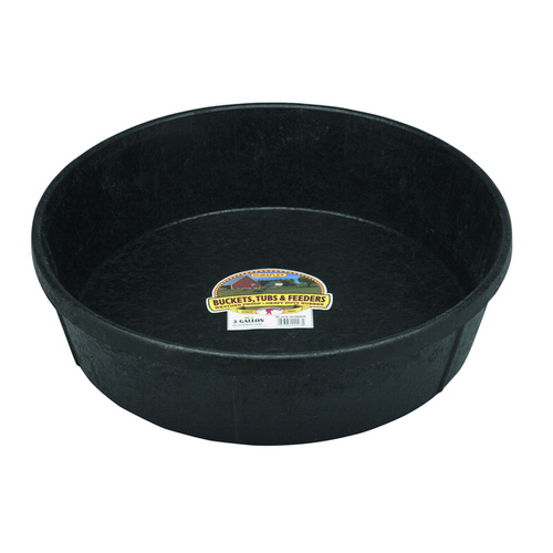 Feeder Pan DuraFlex 3 gal For Livestock Black