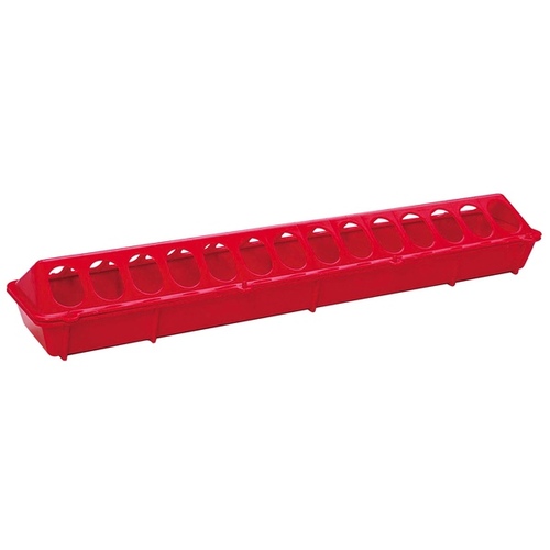 Poultry Feeder, 1.5 lb Capacity, 28-Compartment, Plastic/Polypropylene, Flip-Top Mounting Red