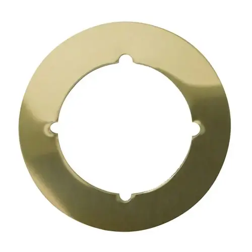 3-1/2" Scar Plate with 2-1/8" Hole and Through Bolt Knotches Bright Brass Finish