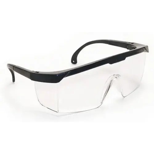 Safety Glasses, Universal, Clear Lens, Black Frame