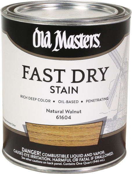 Old Masters 61604 Fast Dry Stain, Natural Walnut, Liquid, 1 qt