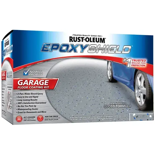 EPOXYSHIELD Gloss Garage Floor Coating Kit, Gray, 120 Oz.