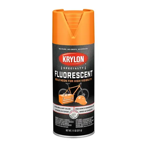 KRYLON K03102777 Fluorescent Paints, 11 oz Aerosol Can, Yellow Orange