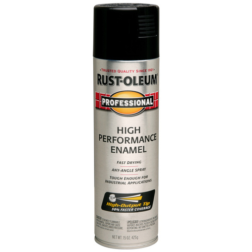 High Performance Enamel Spray Paint, Gloss, Black, 15 oz, Aerosol Can