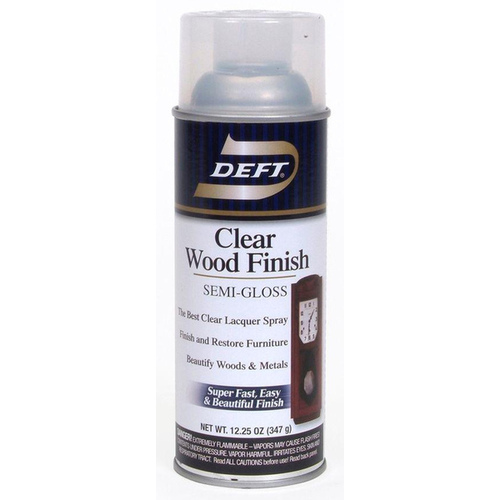 Deft DFT011S/54 Brushing Lacquer, Semi-Gloss, Liquid, Clear, Aerosol Can