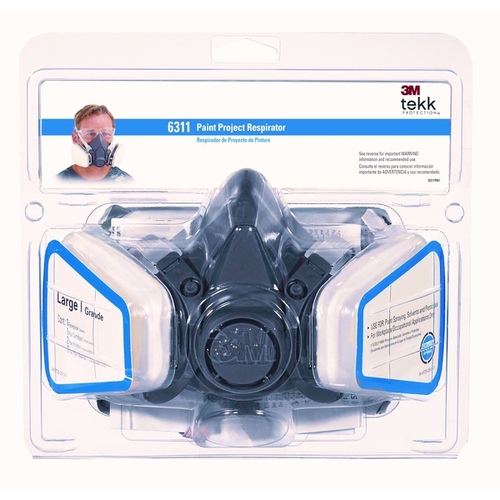 Half Face Respirator P95 Paint Project 6000-Series Valved Black L Black - pack of 4