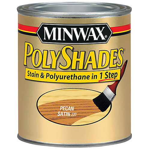 PolyShades 4444 Wood Stain and Polyurethane, Satin, Pecan, Liquid, 0.5 pt, Can