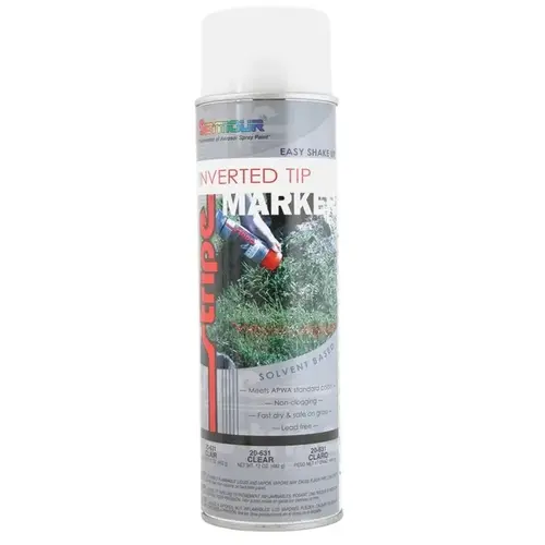 Inverted Tip Fast Drying Solvent Based Marking Paint, 20 fl-oz Aerosol Can, Clear