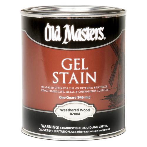 Old Masters 82004 Gel Stain, Weathered Wood, Liquid, 1 qt