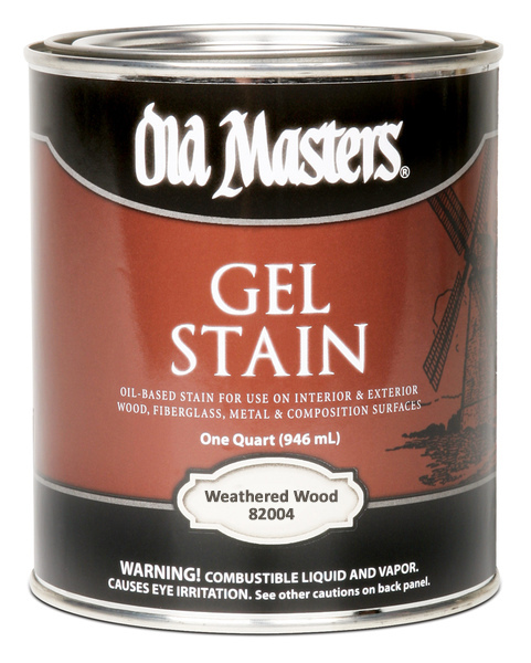 Old Masters 82004 Gel Stain, Weathered Wood, Liquid, 1 qt