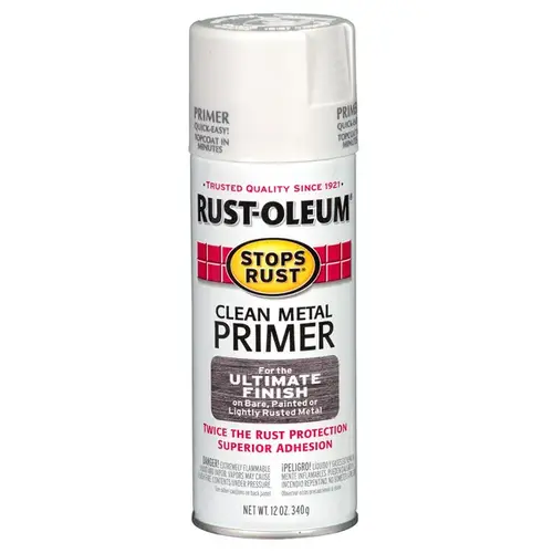 STOPS RUST Primer Spray, White, Flat/Matte, 12 oz - pack of 6
