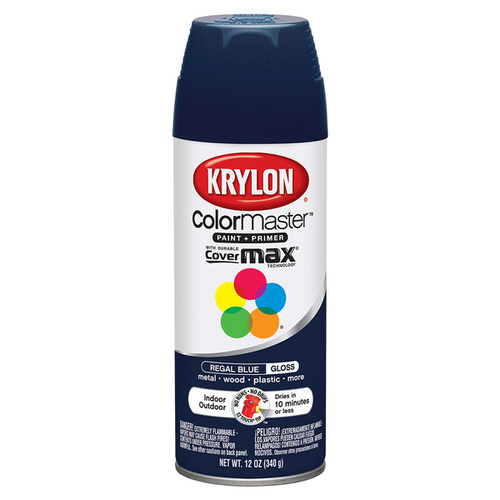 COLORmaxx Spray Paint, Gloss, Regal Blue, 12 oz, Aerosol Can