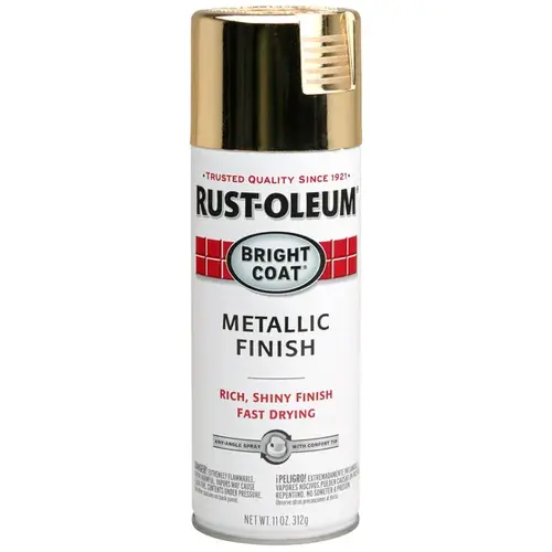 STOPS RUST Bright Coat Spray Paint, Metallic, Gold, 11 oz, Aerosol Can - pack of 6