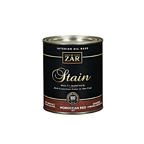 ZAR 51712 Interior Stain, Moroccan Red, Liquid, 1 qt