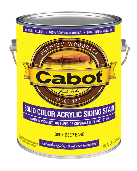 Cabot 140.0000807.007 800 Series 140.000.007 Solid Color Siding Stain, Natural Flat, Liquid, 1 gal, Can