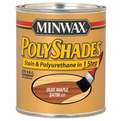 PolyShades Wood Stain and Polyurethane, Satin, Olde Maple, Liquid, 1 qt, Can