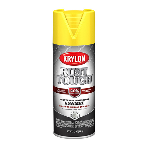 Rust Tough Enamel, Gloss, Safety Yellow/Sun, 12 oz, Can