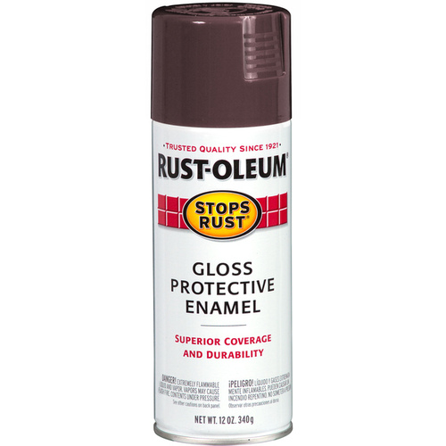 STOPS RUST Protective Enamel Spray Paint, Semi-Gloss, Anodized Bronze, 12 oz, Aerosol Can