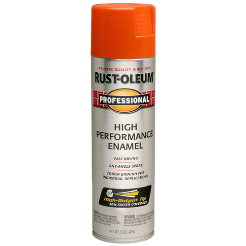 High Performance Enamel Spray Paint, Gloss, Safety Orange, 15 oz, Aerosol Can