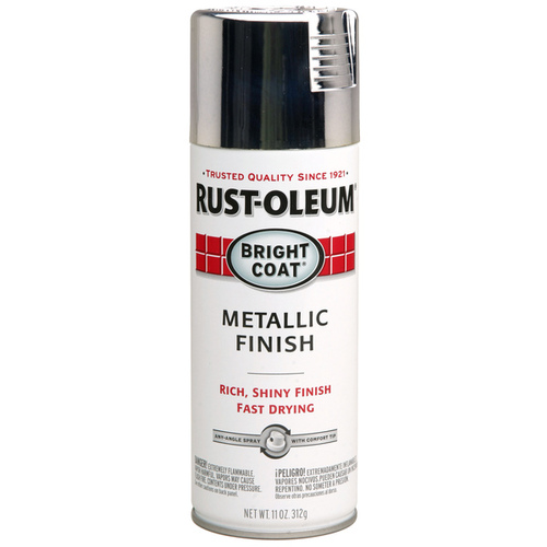 STOPS RUST Bright Coat Spray Paint, Metallic, Chrome, 11 oz, Aerosol Can