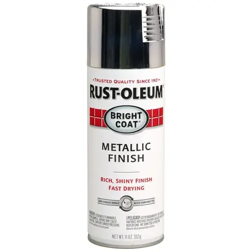 STOPS RUST Bright Coat Spray Paint, Metallic, Chrome, 11 oz, Aerosol Can