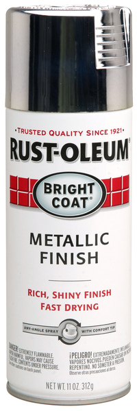 Rust-Oleum 7718-830 STOPS RUST Bright Coat Spray Paint, Metallic, Chrome, 11 oz, Aerosol Can