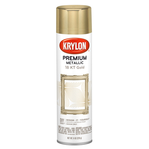 KRYLON K01000A Metallic Spray Paint Gloss 18 KT Gold 8 oz 18 KT Gold