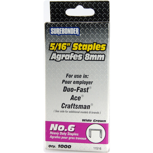 Staples, #6 Heavy-Duty, 5/16-In., 1000-Ct.