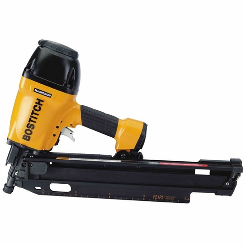 Framing Nailer, 60 Magazine, 21 deg Collation, Plastic Strip Collation, 0.075 cfm/Shot Air Yellow