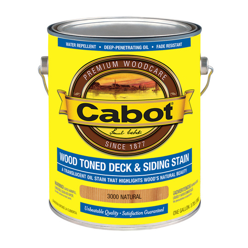 Cabot 3000 140.000.005 Deck and Siding Stain, Natural, Liquid, 1 qt, Can