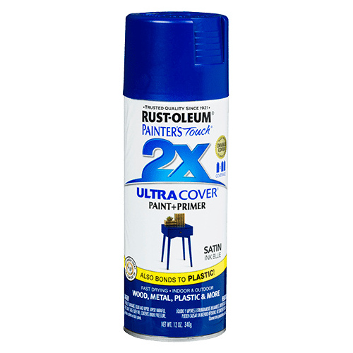 PAINTER'S Touch 2X ULTRA COVER Spray Paint, Satin, Ink Blue, 12 oz, Aerosol Can