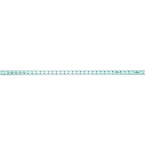 JOHNSON J236 Yardstick, SAE Graduation, Aluminum, Clear, 1-1/8 in W, 0.075 in Thick