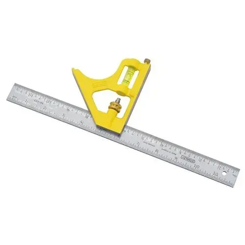 Combination Square, 12 in L Blade, SAE Graduation, Steel Blade