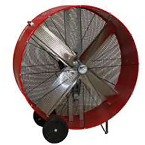 Portable Barrel Fan, 120 V, 2-Speed, 5800 to 10,000 cfm Air, Red