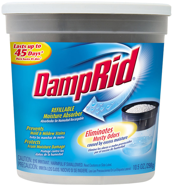 DampRid FG01FFESB FG01K Moisture Absorbing System, 10.5 oz Pail, Solid, Odorless Off-White