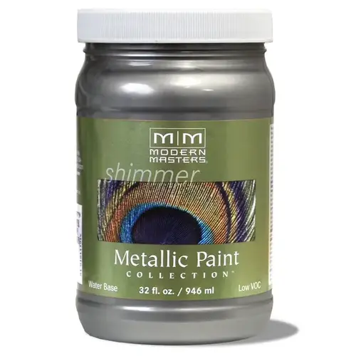 Metallic Paint Shimmer Satin Pewter Water-Based 6 oz Pewter