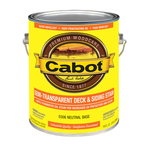 CABOT/VALSPAR CORP 0306-07 Cabot Semi-Transparent Deck & Siding Stain 1G