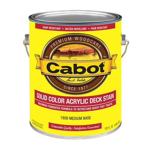 Deck Stain Solid Color Acrylic Stain & Sealer Solid Tintable Medium Base Acrylic 1 gal Medium Base